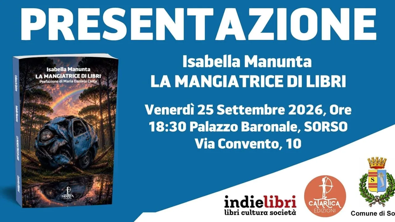 "La mangiatrice di libri": Isabella Manunta presenta il suo primo libro al Palazzo Baronale di Sorso "La mangiatrice di libri": Isabella Manunta presenta il suo primo libro al Palazzo Baronale di Sorso