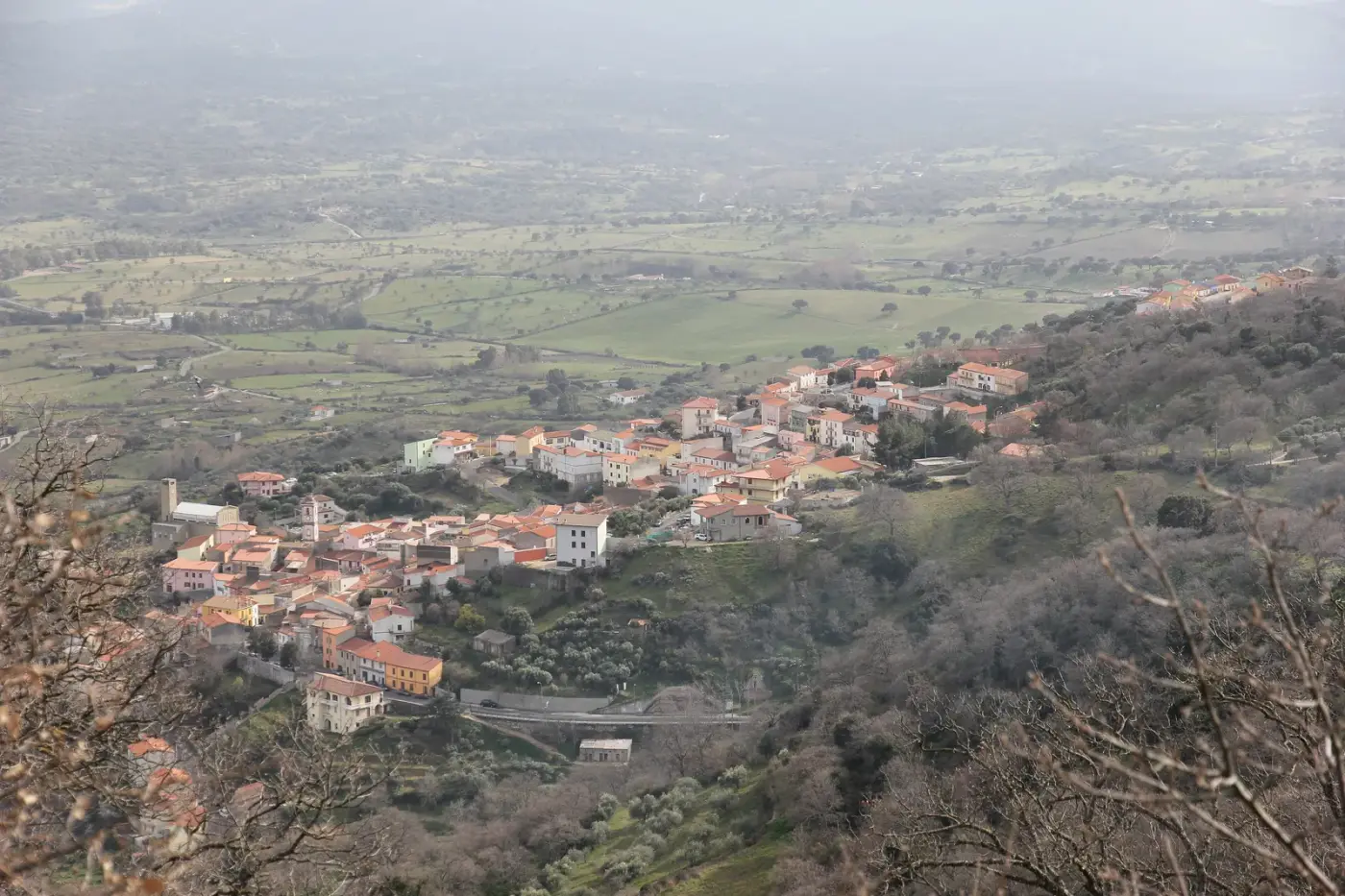 Veduta di Anela in Sardegna