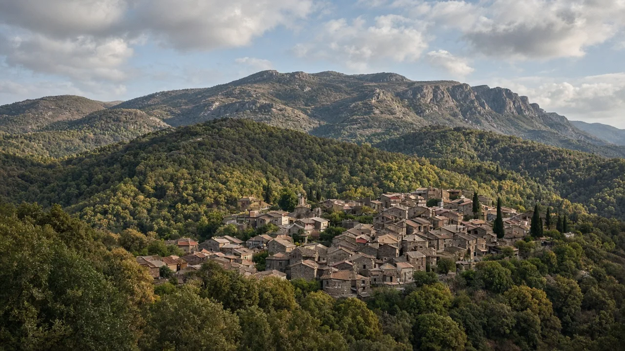 Veduta di Aritzo in Sardegna