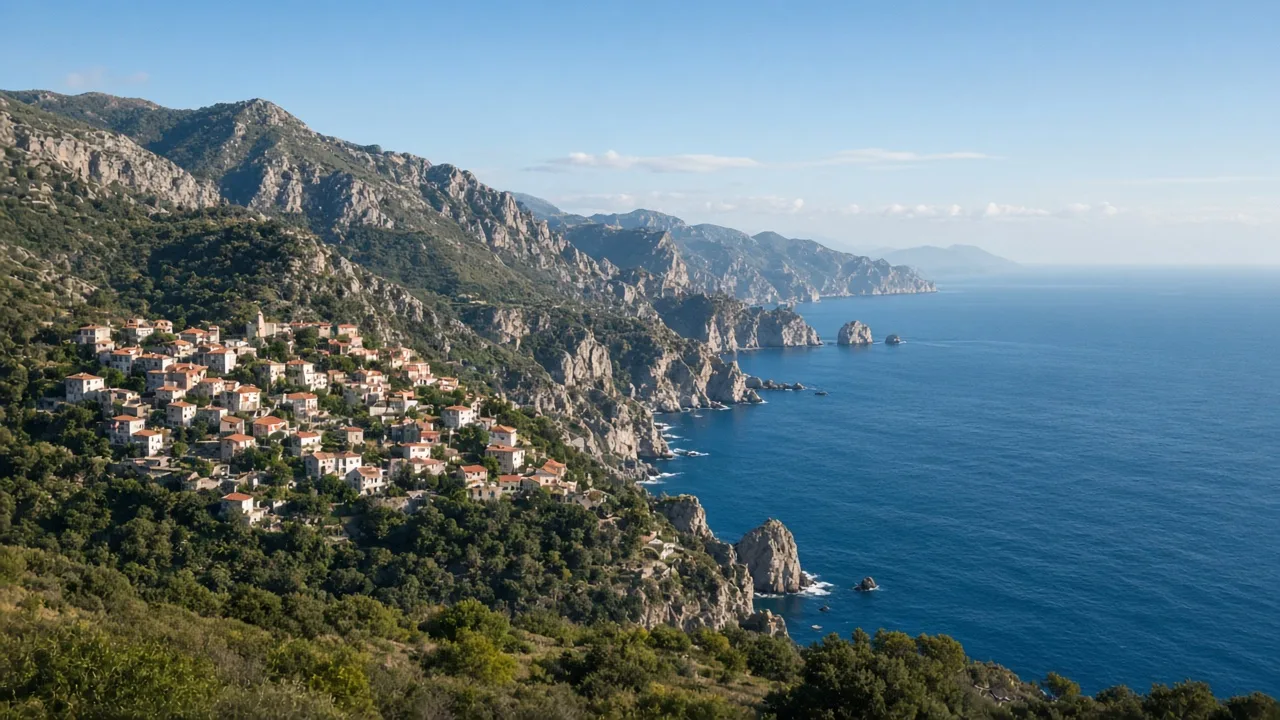 Veduta di Baunei in Sardegna