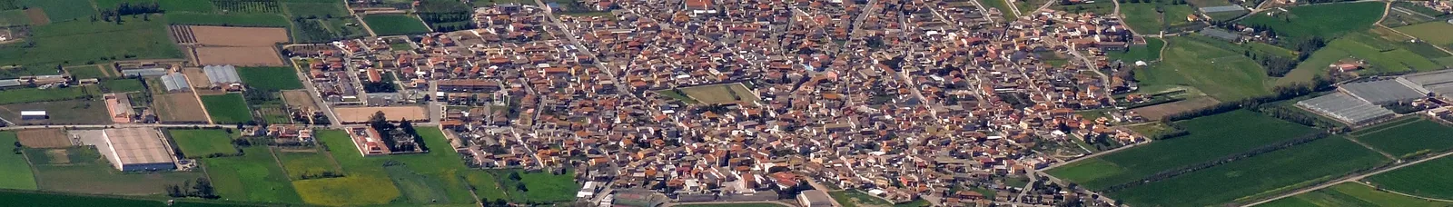 Veduta di Decimoputzu in Sardegna