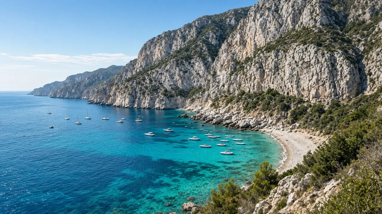Panorama di Cala Gonone, frazione di Dorgali