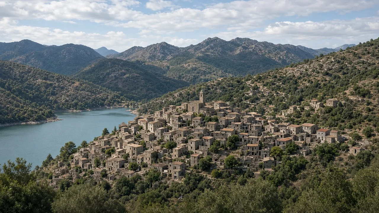 Veduta di Gavoi in Sardegna