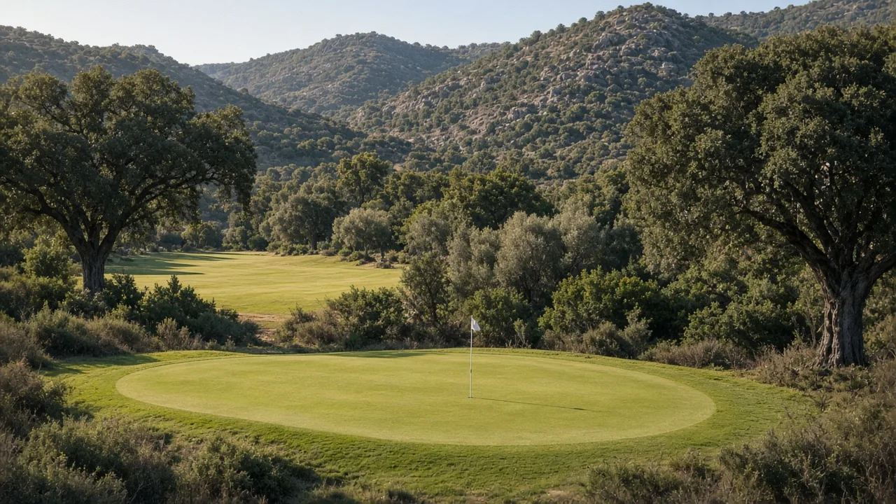 Green del Botanic Golf Sacuba tra sugheri e olivi nell’entroterra di Olbia