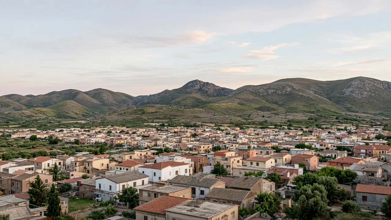 Panorama di Guspini, paese del Medio Campidano legato a Montevecchio