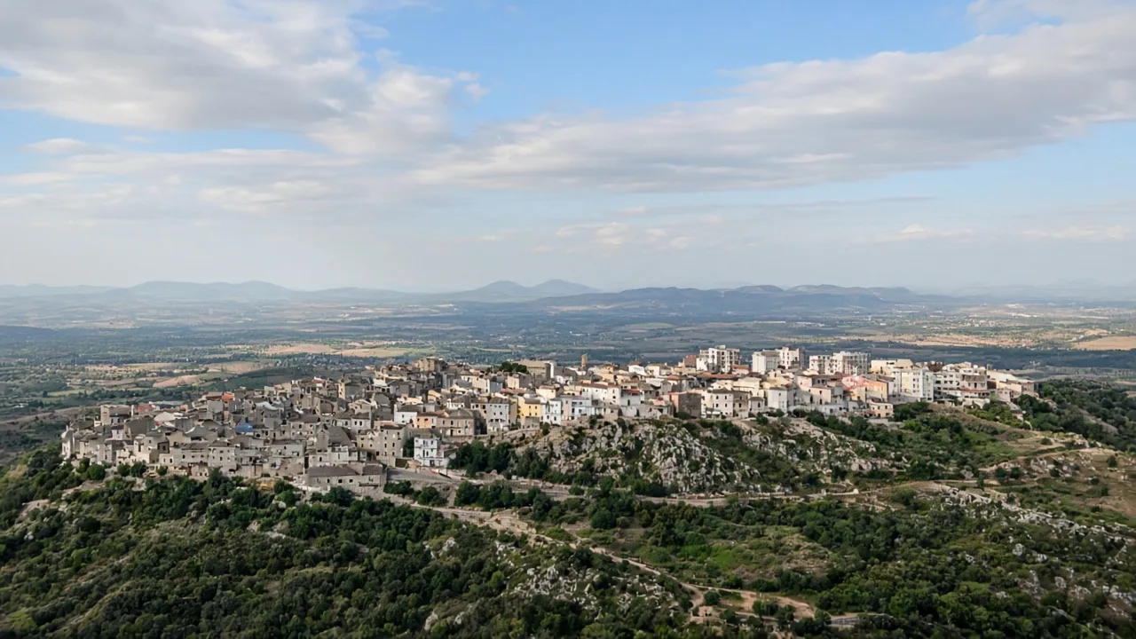 Veduta di Macomer in Sardegna