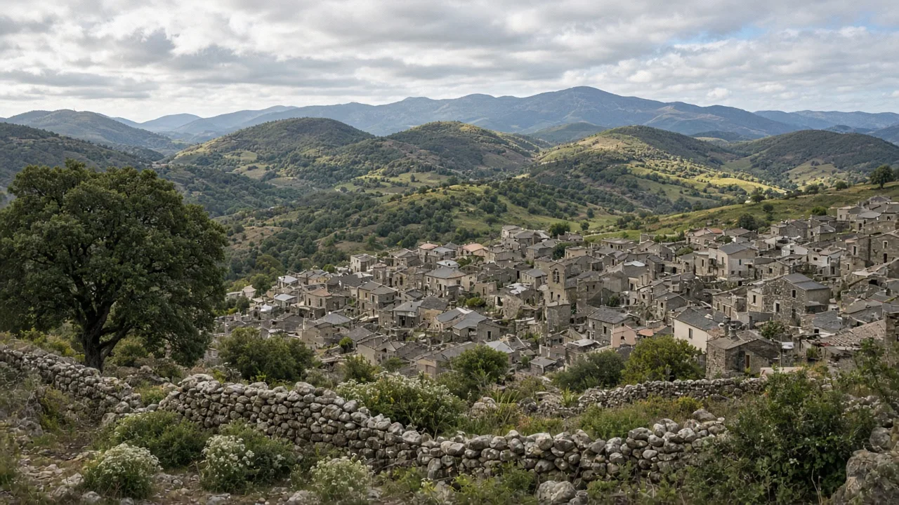 Panorama di Mamoiada nella Barbagia di Ollolai