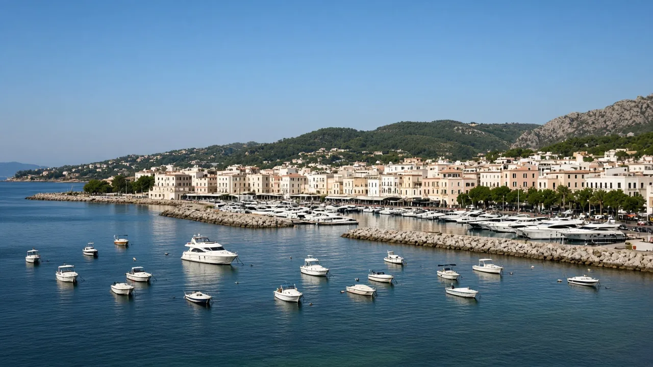 La marina di Olbia sul golfo, con barche e lungomare