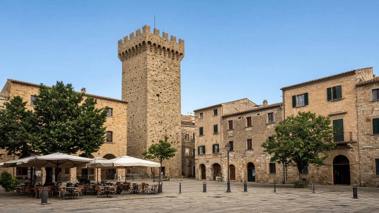 La torre di Mariano II a Oristano, in piazza Roma