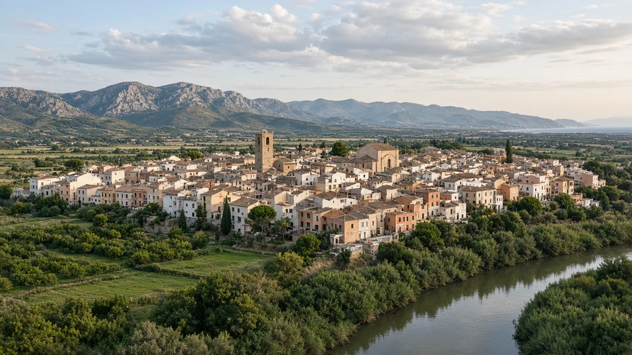Veduta di Orosei in Sardegna
