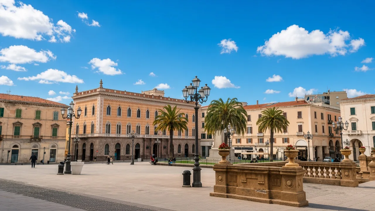 Piazza d’Italia a Sassari