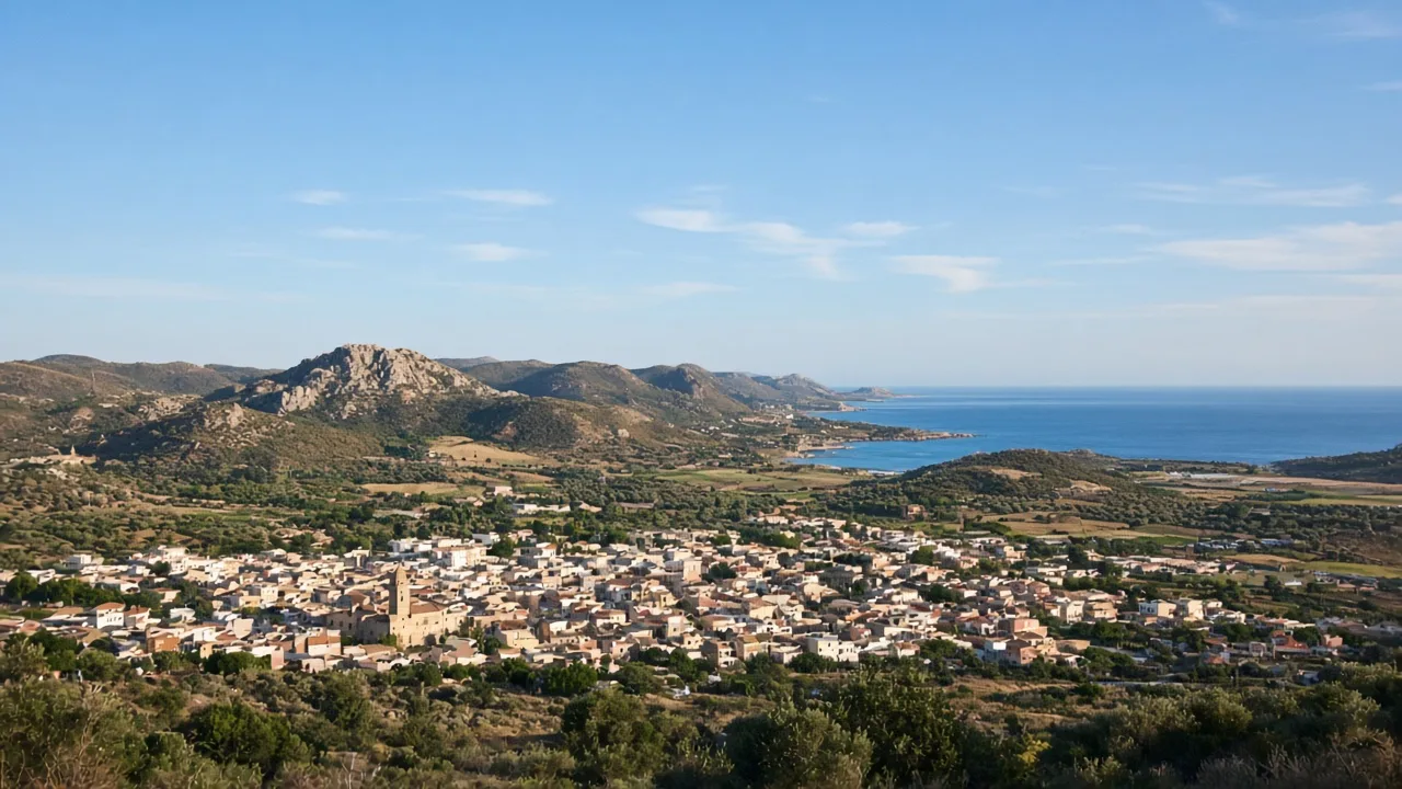 Veduta di Siniscola in Sardegna
